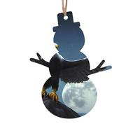 Ornamenti natalizi in legno stampati con aquila sotto le stelle, set da 6 pezzi per alberi di Natale, decorazioni per la casa, feste di vacanza