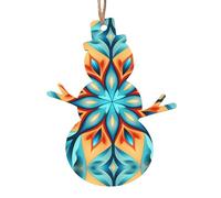 Ornamenti natalizi in legno stampati con diamanti astratti - Set da 6 pezzi per alberi di Natale, decorazioni per la casa, feste di vacanza