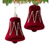 Ornamenti natalizi in velluto: palline decorative rosse, elegante decorazione natalizia, da appendere durevoli, decorazioni per feste stagionali | Eleganti natalizi di terci