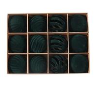 Ornamenti natalizi in velluto, rosso e verde, set di 12 ornamenti per albero di Natale, per interni ed esterni, camino, soggiorno, fattoria, giardino, cortile e patio