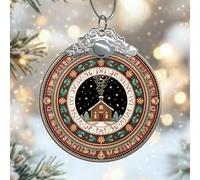 Ornamenti natalizi in vetro, albero di Natale tradizionale con neve, rosso, regalo da appendere, per scambio, festival, decorazione per la casa per albero, finestra, camera da letto, porta, ufficio