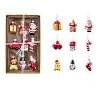 Ornamenti natalizi in vetro da appendere all'albero, collezione con pupazzo di neve, casa e angelo, decorazione per le festività stagionali (B)