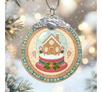 Ornamenti natalizi in vetro, decorazione natalizia per albero di Natale, agrifoglio, rosso, decorazione per la casa, per albero di Natale, finestra, camera da letto, porta, ufficio, negozio, 7,6 x 7,6