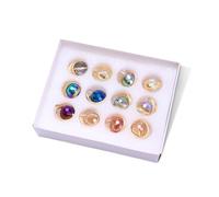 Ornamenti natalizi in vetro, vibranti elettroplaccati, infrangibili, 22 mm, palline rotonde per decorazioni natalizie, confezione regalo per feste e casa