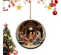 Ornamenti natalizi per presepe | Decorazioni religiose in acrilico 2D, gioielli di Gesù Cristo per l'albero di Natale, per la casa, il giardino, le vacanze, la libreria, l'interno 'auto, la porta