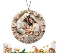 Ornamenti Natalizi Per Presepe - Ricordo Natalizio In Acrilico 2D Della Sacra Famiglia, Ornamenti Natalizi Religiosi | Decorazione Di Gesù Per L'albero Donne Amico Di Famiglia Di Casa Collega I