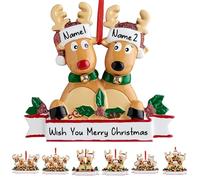 Ornamenti natalizi personalizzati 2023 testa di cervo decorazioni personalizzate per albero di Natale famiglia di 2/3/4/5/6/7/8 regali da appendere per famiglia di 2