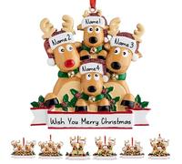 Ornamenti natalizi personalizzati 2023 testa di cervo decorazioni personalizzate per albero di Natale famiglia di 2/3/4/5/6/7/8 regali da appendere per famiglia di 4 persone