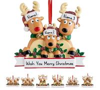 Ornamenti natalizi personalizzati 2023 testa di cervo decorazioni personalizzate per albero di Natale famiglia di 2/3/4/5/6/7/8 regali da appendere per famiglia di 3