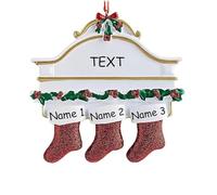 Ornamenti Natalizi Personalizzati 2025, Decorazioni Natalizie a Forma di Calza, Decorazioni Natalizie Personalizzate con Nome, Regali Decorativi per l'albero di Natale da Regalare a Genitori e Amici