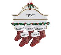 Ornamenti Natalizi Personalizzati 2025, Decorazioni Natalizie a Forma di Calza, Decorazioni Natalizie Personalizzate con Nome, Regali Decorativi per l'albero di Natale da Regalare a Genitori e Amici