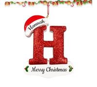 Ornamenti natalizi personalizzati,Ciondolo personalizzabile delle iniziali di Natale del nome,Bellissime decorazioni per l'albero di Natale,Personalizza il tuo nome/ornamenti natalizi di benedizione