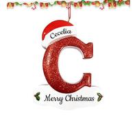 Ornamenti natalizi personalizzati della famiglia,Ciondolo lettera nome personalizzato,Ciondoli natalizi brillanti,Bellissime decorazioni per l'albero di Natale,Regali di Natale per gli amici