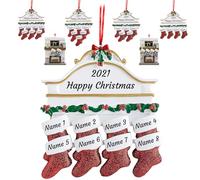 Ornamenti Natalizi Personalizzati Famiglia di 2/3/4/5/6/7/8 Ornamento Natalizio Personalizzato per Famiglia con Nomi Decorazioni Natalizie Personalizzate Gioia Ornamenti per Capodanno