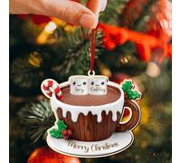 Ornamenti natalizi personalizzati in legno con i nomi di 2-8 persone,Ornamenti natalizi in legno con i nomi dei membri della famiglia,Regali natalizi decorativi per genitori e nonni（2 Nome）