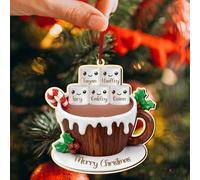 Ornamenti natalizi personalizzati in legno con i nomi di 2-8 persone,Ornamenti natalizi in legno con i nomi dei membri della famiglia,Regali natalizi decorativi per genitori e nonni（5 Nome）