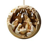Ornamenti Natalizi Religiosi,Ciondolo per Albero di Natale 2D in Acrilico con Presepe - Decorazioni per Albero di Natale - per la Pasqua la Finestra la Festa la Vacanza la Chiesa la Parete la Celebraz
