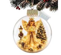 Ornamenti natalizi Storia Cremagliera Angelo Ciondolo Decorazione Ciondolo | Mini sfera luminosa per le vacanze per l'albero del comodino del comodino scaffale per libri per feste in finestre