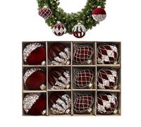 Ornamenti natalizi, strass floccati per decorazione, palline scintillanti con design lucido, parole decorative per le vacanze, funzione facile da appendere, strumento di decorazione natalizia