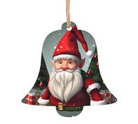 Ornamenti natalizi tradizionali in legno con stampa a forma di gnomo fai da te, decorazioni per albero di Natale, angeli, campane