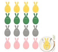Ornamenti Pasquali per La Tavola - Set di 20 Sacchetti Portacoltelli Colorati, Design Adorabile con Coniglietto Pasquale, Compatibili con Piatti e Cucchiai Vari