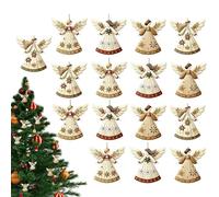 Ornamenti Per Albero Di Natale 2D Retro Piccoli Pendenti | 16 Pezzi di Decorazioni Piatto per Albero di Natale per Supporto Finestra Parete Porta Camino Ingresso Soggiorno Camera
