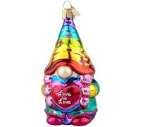 Ornamenti per albero di Natale a forma di gnomo, ornamenti in vetro soffiato a mano, statuetta da appendere, decorazioni natalizie per gli amanti degli gnomi, feste e regali per la casa