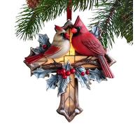 Ornamenti per albero di Natale a forma di uccello - Ciondolo in acrilico 2D, decorazione per le vacanze | Design e uccello rosso con materiale leggero e, perfetto per il luogo di