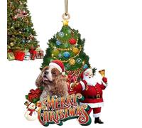 Ornamenti per albero di Natale a tema cane Pendenti Decorativi Animali 2D | Addobbi Natalizi Da Albero Per feste, ufficio, appartamento, ingresso, soggiorno e casa Spessore 0,3 cm IO