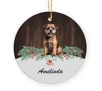 Ornamenti Per Albero Di Natale Border Terrier Dog Lover Ornamento Natalizio In Ceramica Con Cordino Ciondoli Natalizi Ceramica 7.3 Cm