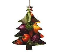 Ornamenti per albero di Natale con molte verdure fresche, decorazioni per porte, finestre e pareti, set da 6 pezzi