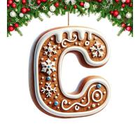Ornamenti Per Albero Di Natale Di Pan Di Zen-zero Con 26 Lettere | Simpatiche Decorazioni Per L'albero Di Natale Con Alfabeto Di Pan Di Zen-zero | Pendenti Con Lettere Decorative Ornamenti Natalizi(C)