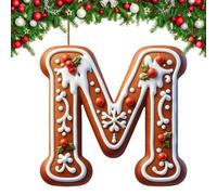 Ornamenti Per Albero Di Natale Di Pan Di Zen-zero Con 26 Lettere | Simpatiche Decorazioni Per L'albero Di Natale Con Alfabeto Di Pan Di Zen-zero | Pendenti Con Lettere Decorative Ornamenti Natalizi(M)