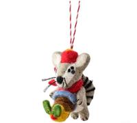 Ornamenti per albero di Natale in feltro, portachiavi con ciondolo in lana fatta a mano, palla di Natale in lana, ornamento classico per albero (tredici)