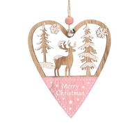 Ornamenti per albero di Natale in legno, decorazione natalizia dipinta, da appendere, per decorare la casa, porta d'ingresso, ufficio, scale, davanzale, parete, giardino, cortile