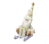 Ornamenti per albero di Natale in schiuma lavorata a maglia con pupazzo di neve e Babbo Natale che scia, decorazione stagionale per la casa (uomo sciatore dorato)