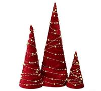 Ornamenti per albero di Natale in velluto con tessuto e finitura liscia, progettati per decorare più aree, comprese le impostazioni commerciali (rosso)