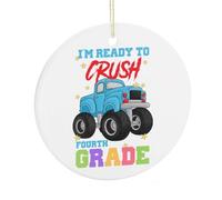 Ornamenti per albero di Natale, souvenir commemorativo in ceramica di quarta elementare, divertente ornamento da appendere per la casa, regalo per studenti, 7,5 cm