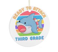 Ornamenti per albero di Natale, souvenir commemorativo in ceramica di terza elementare, divertente ornamento da appendere per la casa, regalo per ragazzi e ragazze, 7,5 cm