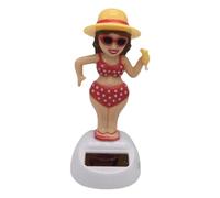 Ornamenti per cruscotto auto - statuetta di ragazza da spiaggia, testa scuotente ad energia solare, design di bellezza bikini, accessorio da collezione per cruscotto, per la decorazione