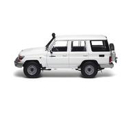 Ornamenti per esposizione statica del modello di auto Land Cruiser 76 bianco in scala 1/18 pressofuso completamente Decorazione da scrivania