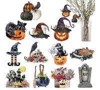 Ornamenti per Halloween per alberi - Decorazione per albero di Halloween | Set di 12 spaventosi cartelli sospesi | Miniatura H Halloween - Ornamenti per la decorazione della parete di casa