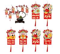 Ornamenti per ilCapodanno cinese,6- ilset da 6 pezzi di decorazioni per ilCapodanno cinese in diversi design fornisce transizioni senza soluzione di continuità tra le stanze per una decorazione arm