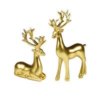 Ornamenti Per La Casa Di Renne D'oro Figurine Di Scultura Di Renne in Resina Per La Decorazione Della Tavola Di Casa Di Natale 2pcs Scultura Di Renne Figurine Di Renne Di Natale Decorazione Della