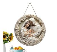 Ornamenti Per La Scene Di Natività Di Natale - Segno Di Vacanza Invernale Rotonda | Gesù Decorazioni 'albero Di Natale - Per La Camera Da Letto Della Finestra Al Coperto Della Porta Del Soggiorno.
