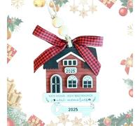 Ornamenti per l'albero di Natale Nuova casa, Nuova casa Ornamento di Natale - 2024 Nuova casa Nuovo arredamento per l'inizio | Decorazione natalizia in legno per la prima casa, decorazione 2D per