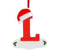 Ornamenti per lettere di Natale - Ciondolo con lettera 'alfabeto in acrilico, decorazione per albero di Natale | Etichette per lettere a tema natalizio, decorazione natalizia appesa ad un albero