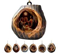 Ornamenti Per Natività - 7,5 Cm 2d Decorazioni Per Alberi Di Natale Appesibili In Acrilico | 7 Pezzi Ciondolo Religioso Decorativo Per Vacanze, Ghirlanda, Muro, Studio, Soggiorno E Cortile Da Giardino