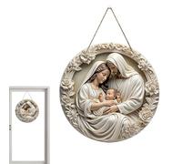 Ornamenti per natività - Segno di decorazioni per le vacanze rotonde, natività Ornamenti natalizi | La nascita di Gesù decorazione per la porta da letto per finestre da parete al coperto porta soggior