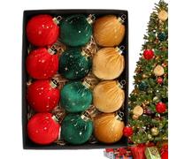 Ornamenti per palla di albero di Natale affollati, 12 pezzi Decorazioni di palla appesabile in velluto | Ornamenti a prova di schiavitù pendenti decorazioni in barili per il matrimonio del giardino